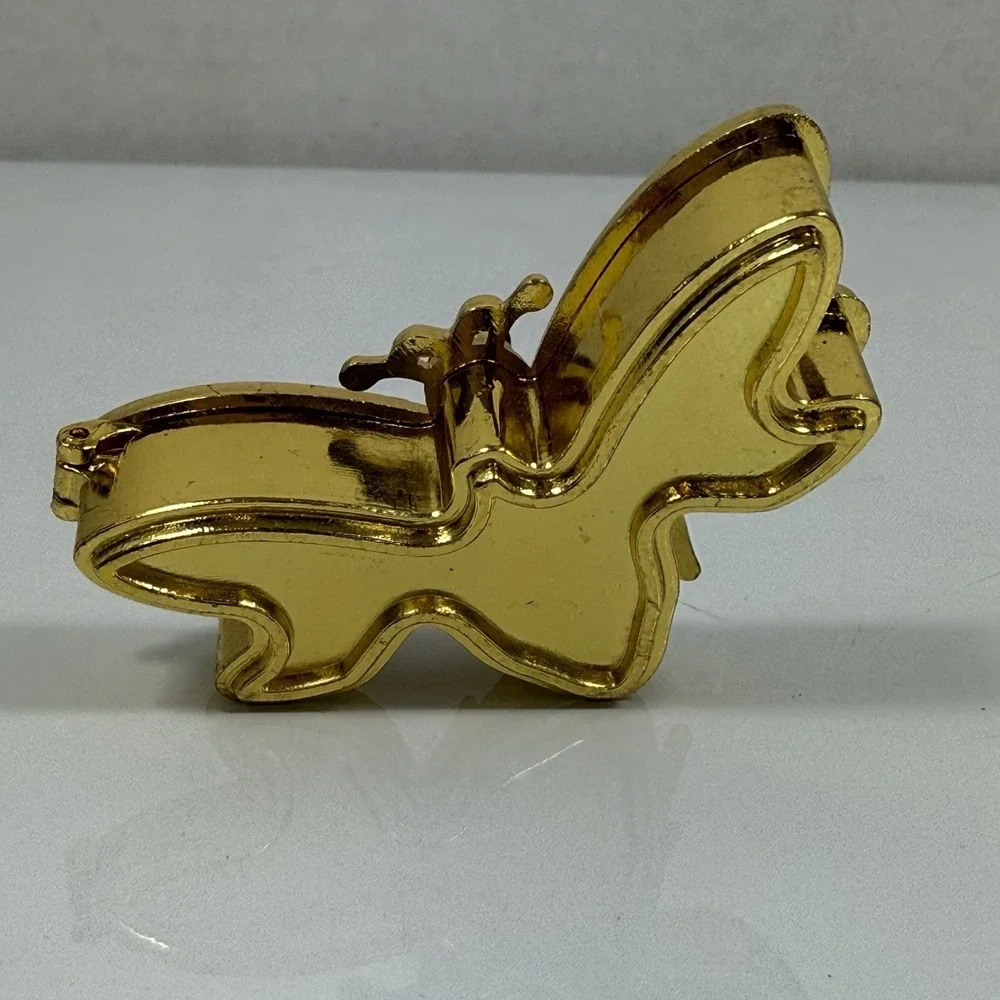 Bee Jeweled Gold Tone Trinket Box Rhinestones